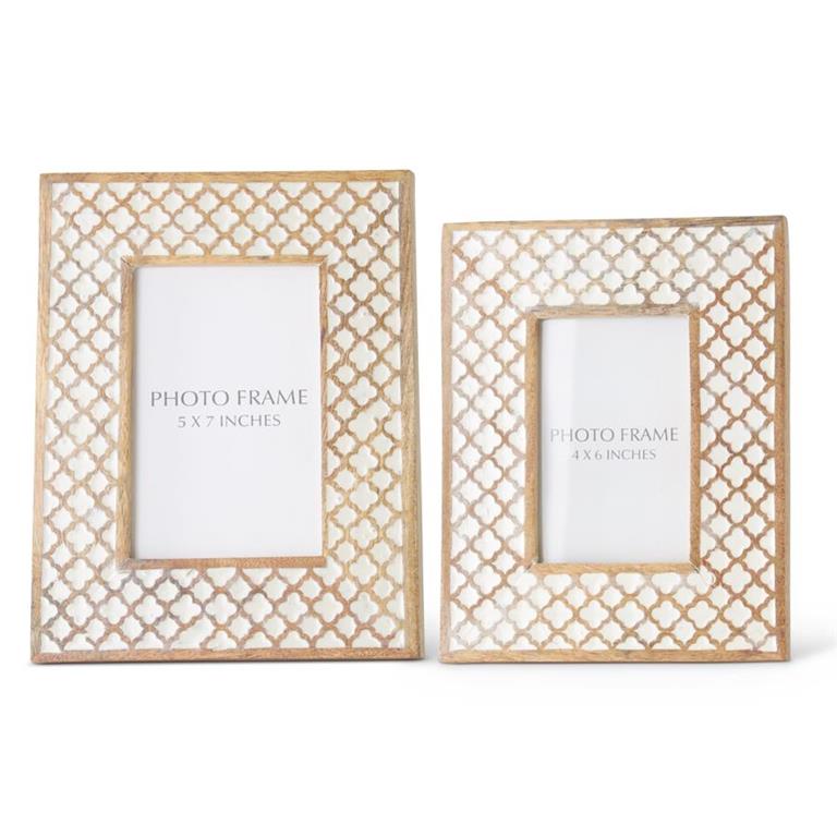 Wood Moroccan Pattern Photo Frame
