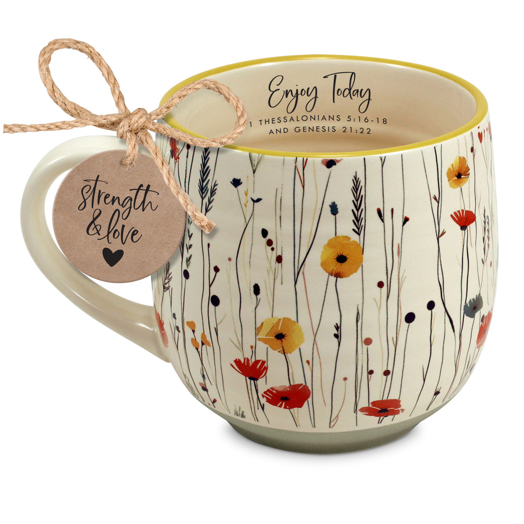 Floral Mug, Enjoy Today