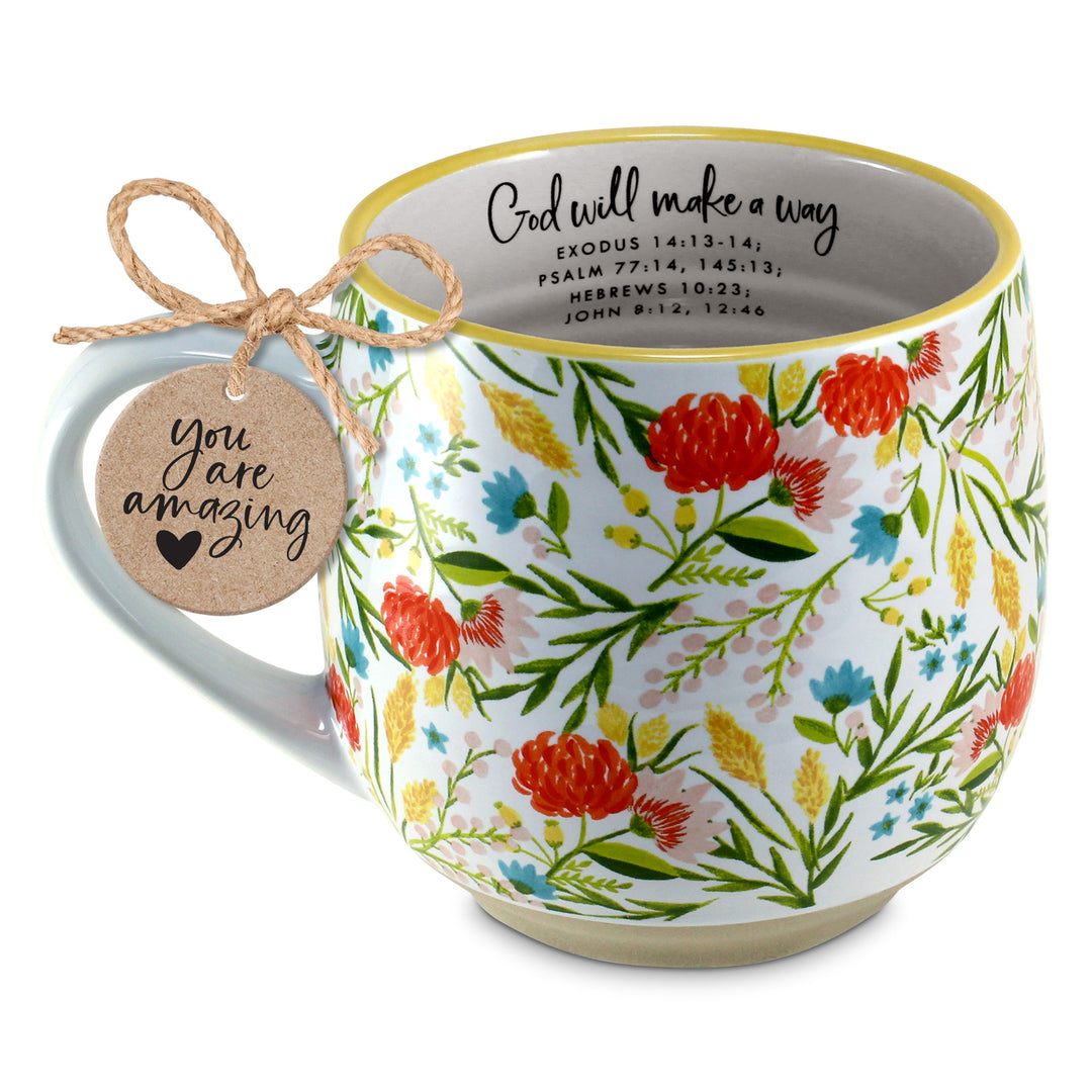 Floral Mug, God Will Make A Way