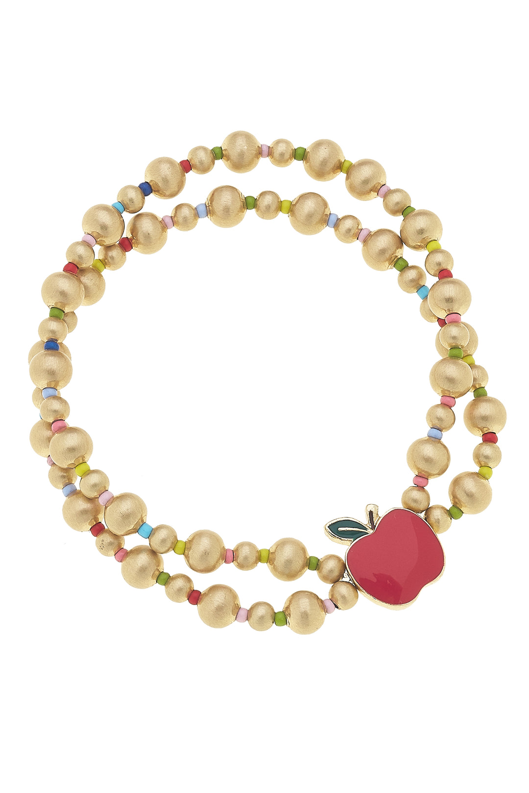 Apple Enamel & Ball Bead Bracelets