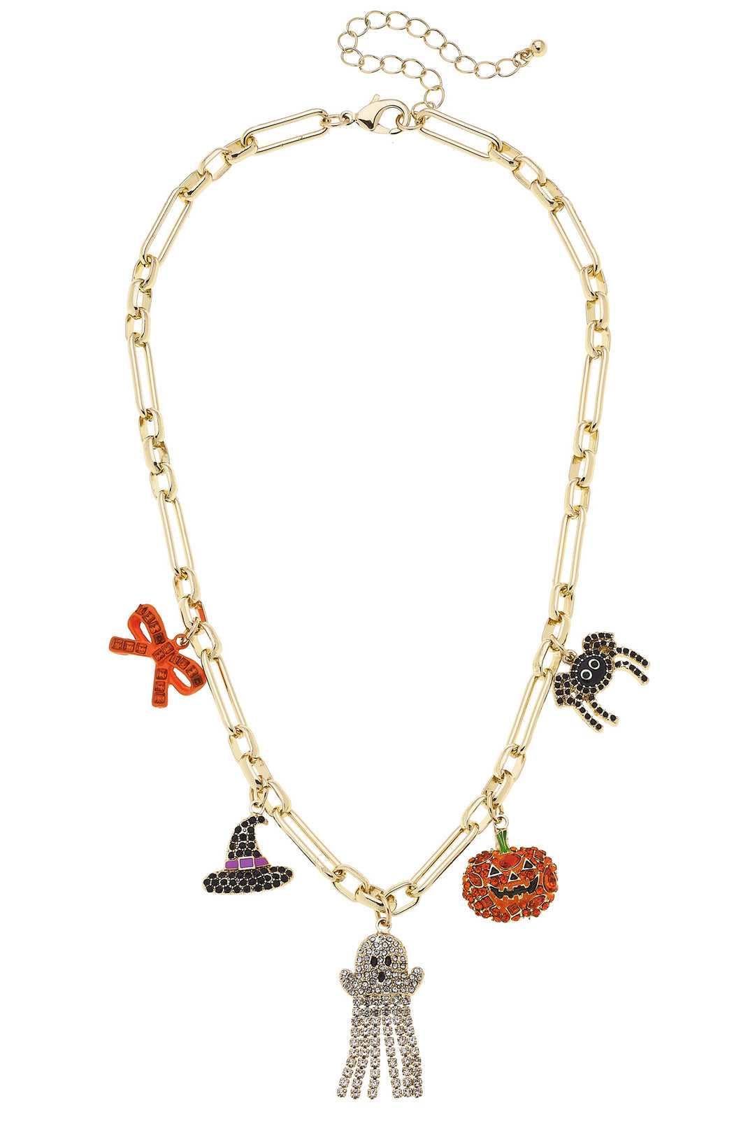 Gold Halloween Charm Necklace