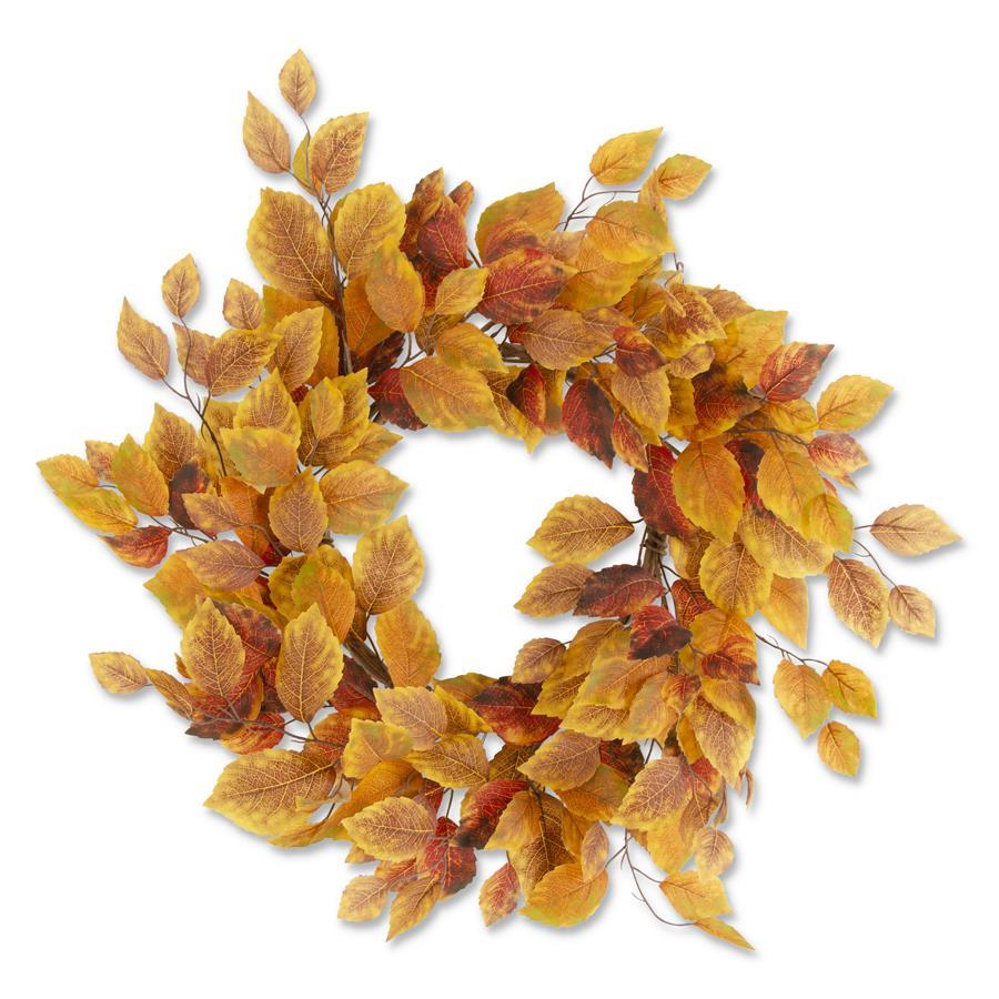 Yellow/Rust Birch Leaves Wreath