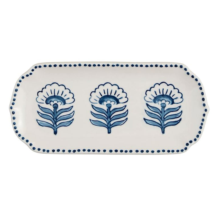 Blue Block Print Everything Tray