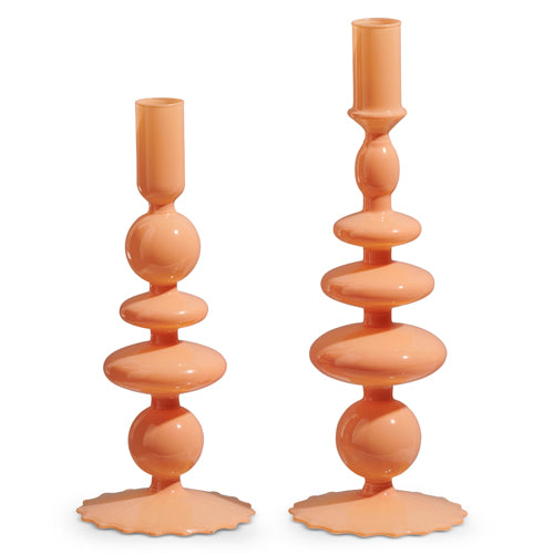 Coral Glass Candle Stick