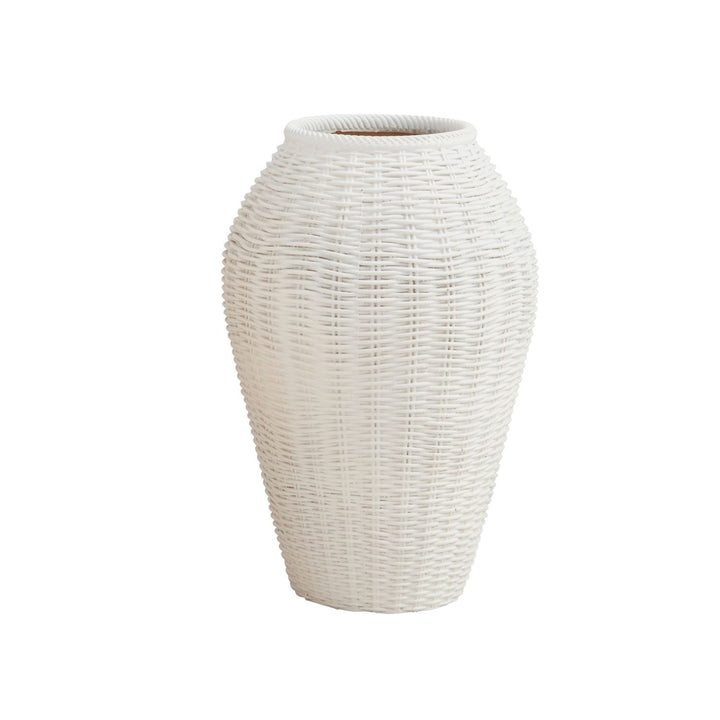 White Basket Weave Vase