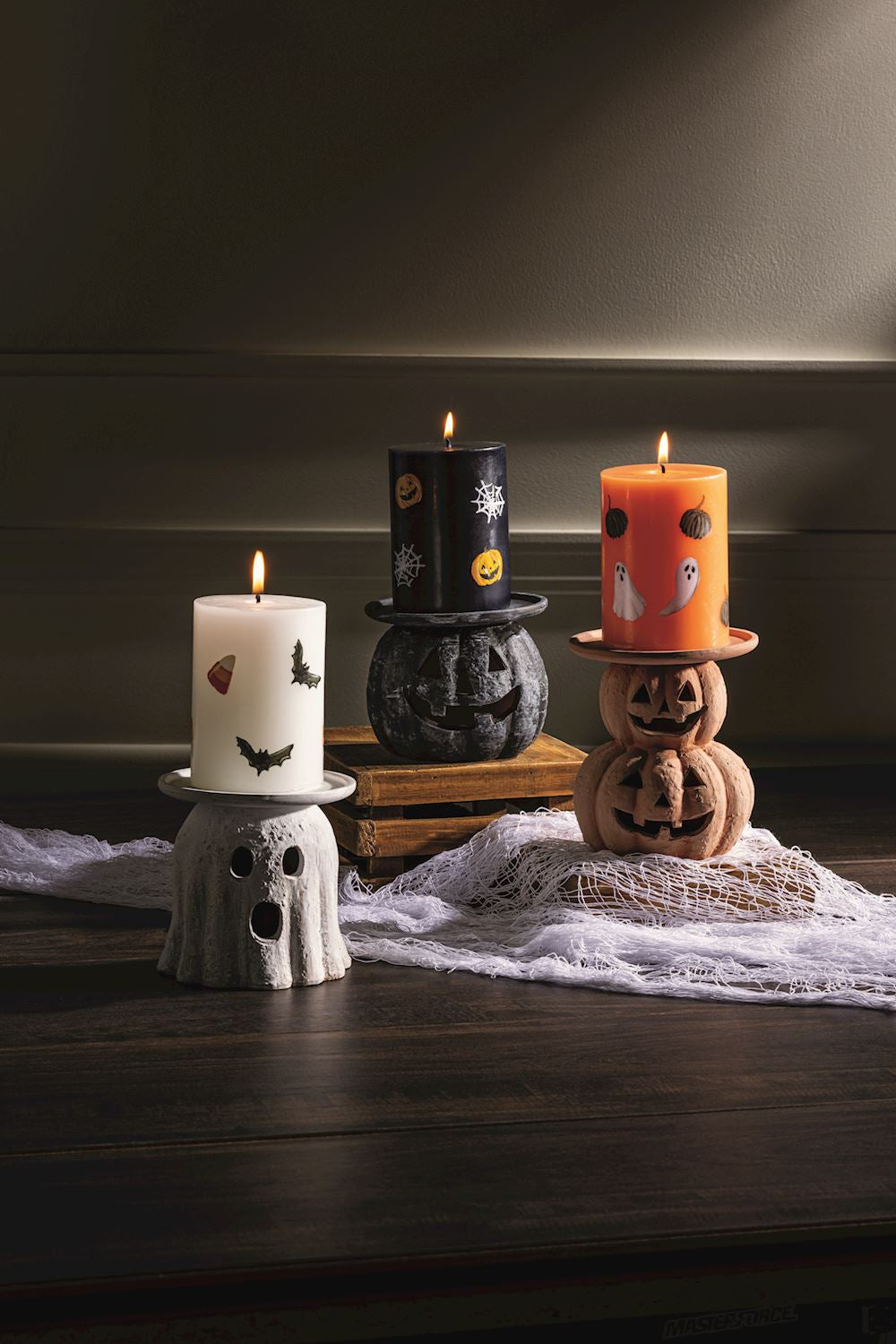 Handpainted Halloween Pillar Candle