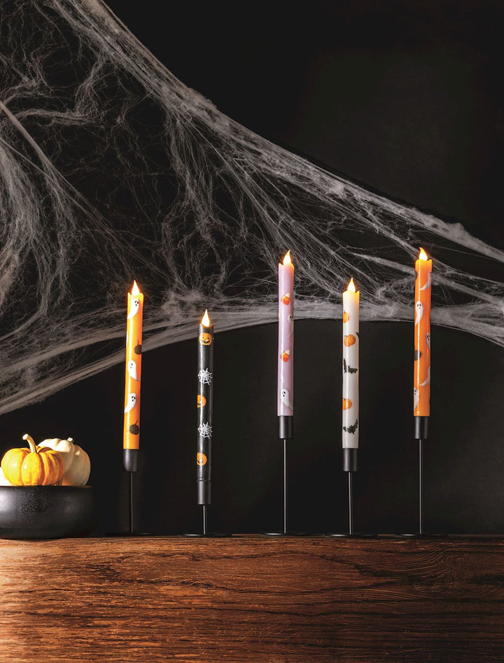 Halloween LED Candles with a spooky background