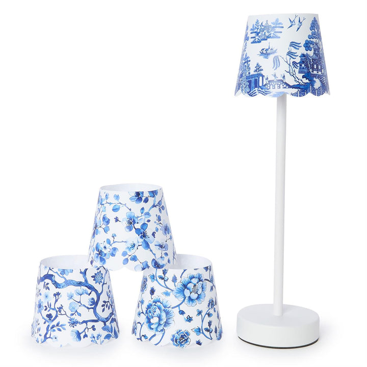Blue/White Paper Shade Cover Set