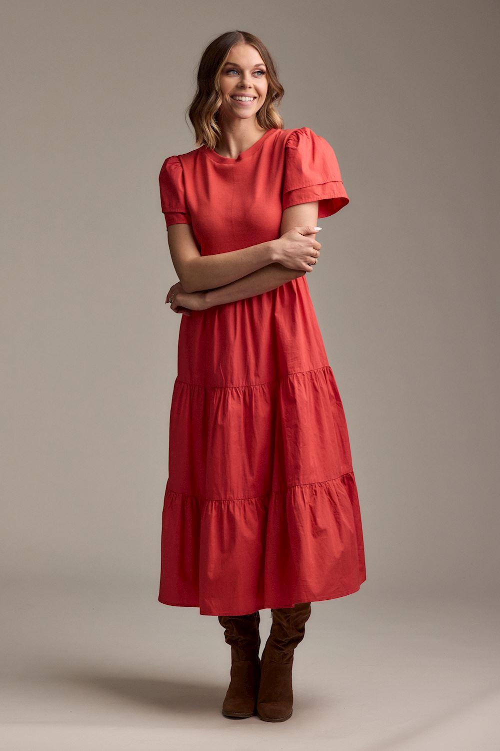 Red Patton T-Shirt Midi Dress – The Wreath Stand - Main Image
