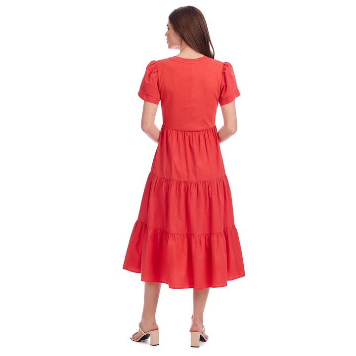 Red Patton T-Shirt Midi Dress