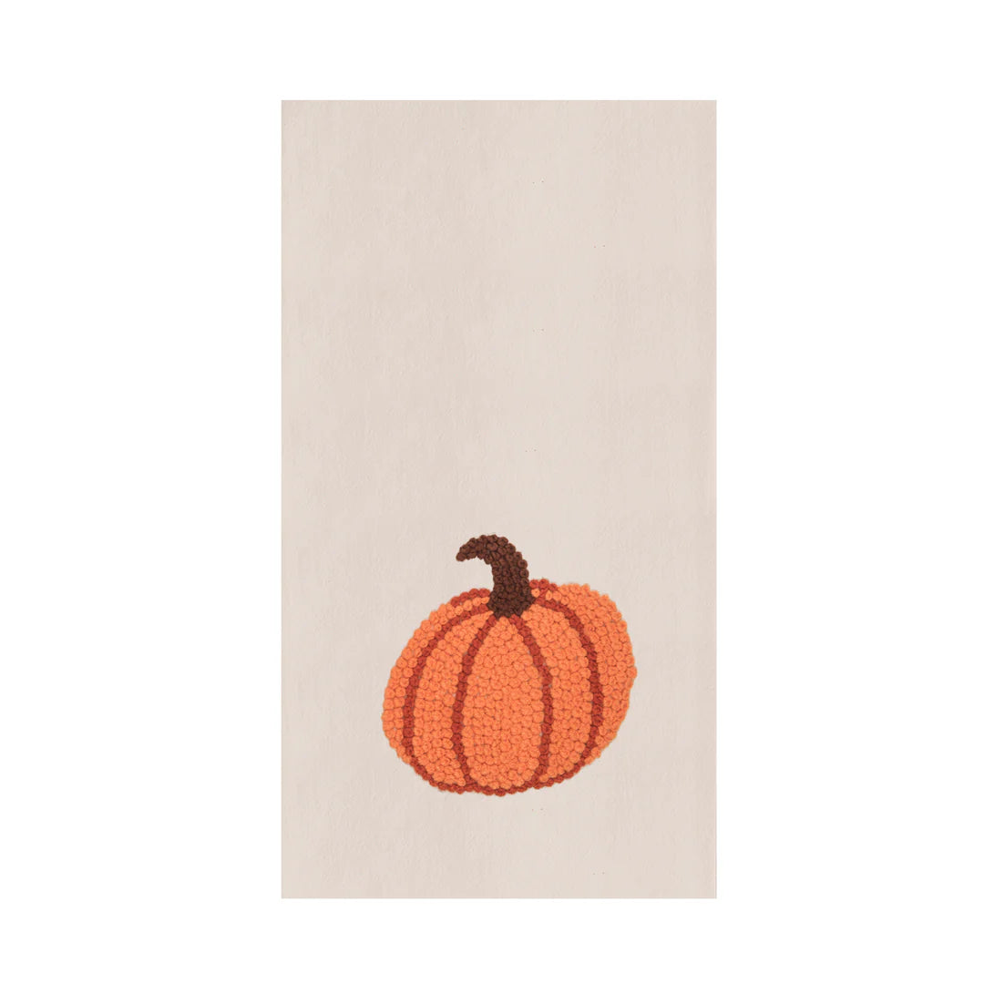 Embroidered French Knot Pumpkin Towel
