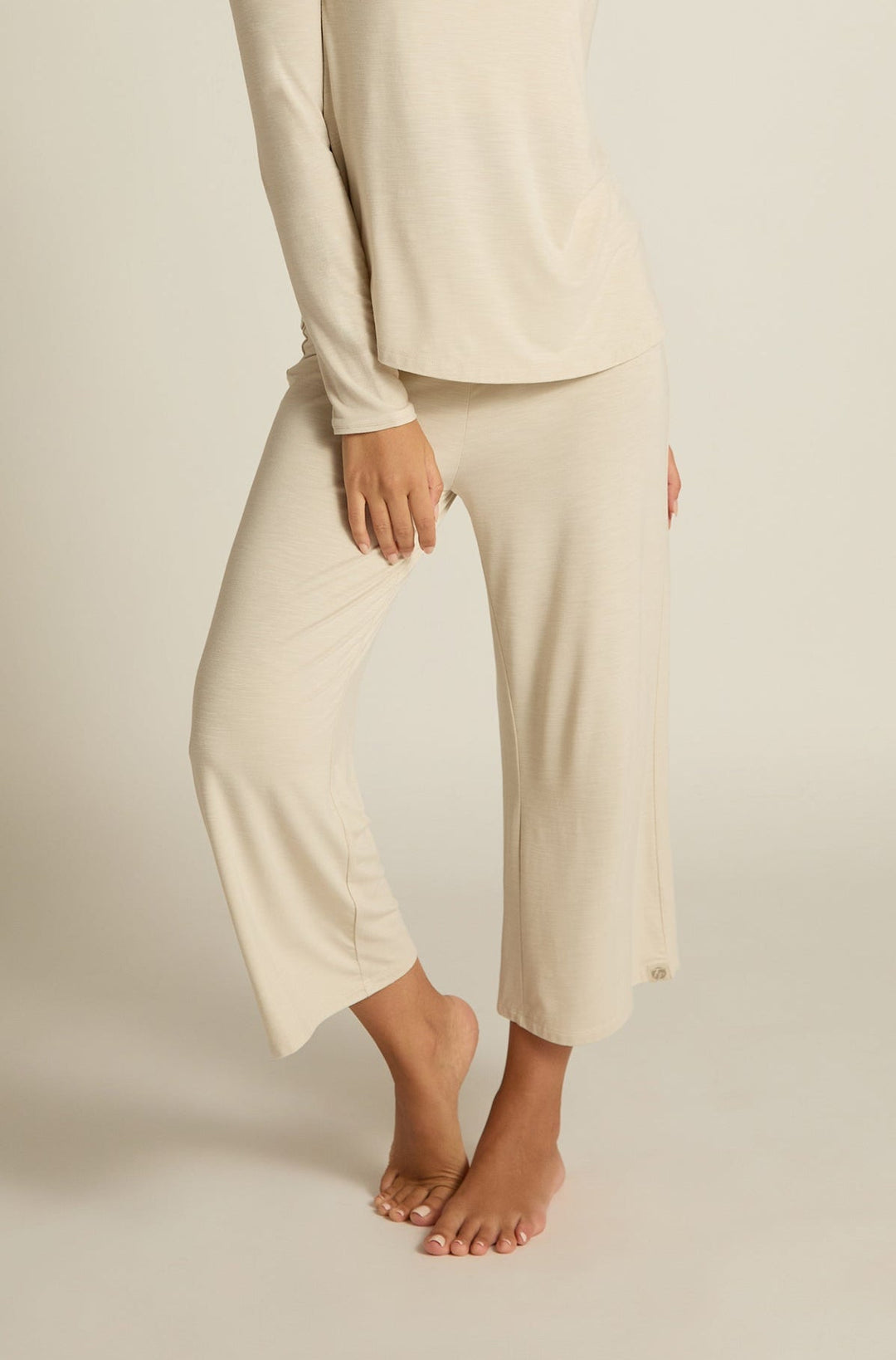 Wide Leg Capri, Oatmeal
