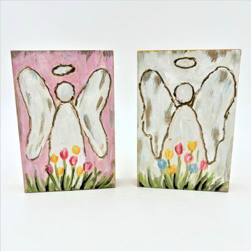 Angel w/Flowers Block