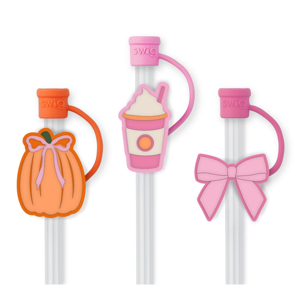 Pumpkins & Bows Straw Topper Set