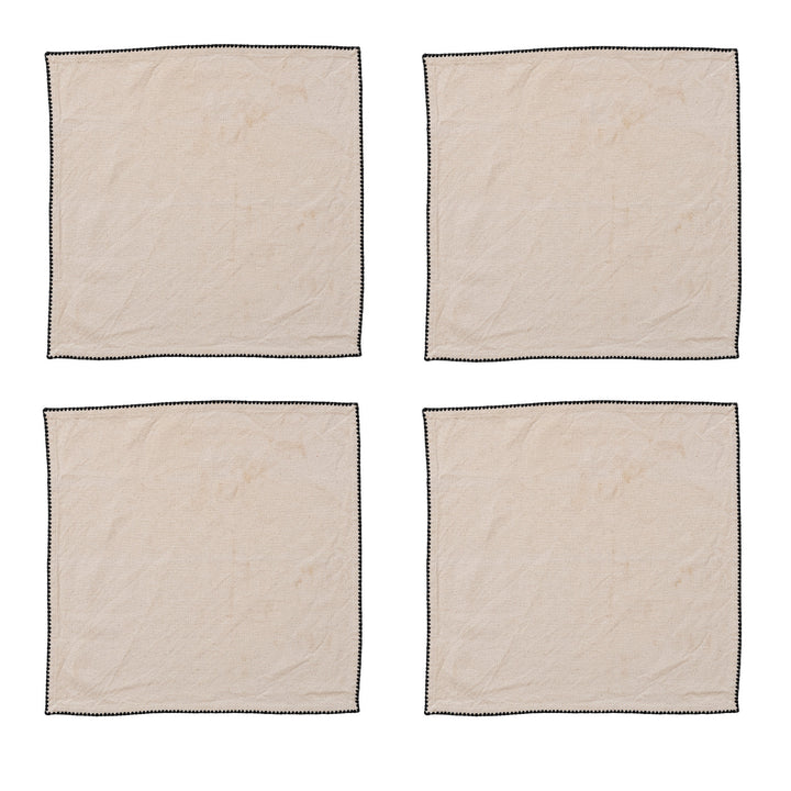 Cotton Napkins w/Edge Stitching, Set of 4