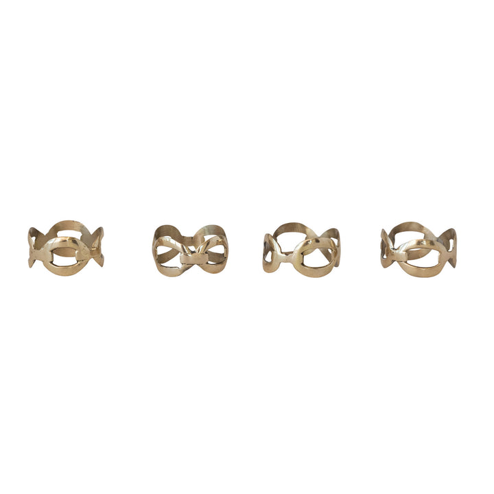 Brass Chain Shaped Napkin Rings, Set of 4