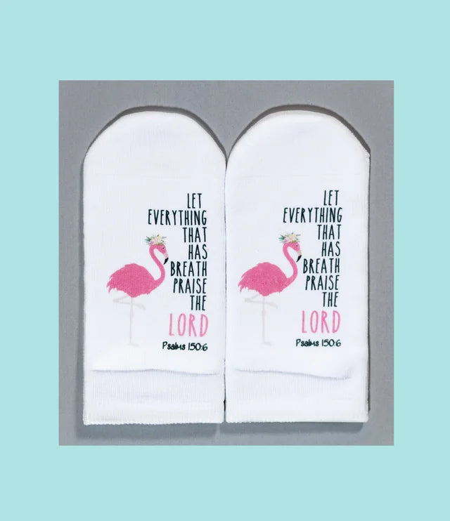 Psalm 150:6 Flamingo Socks