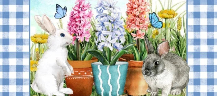Rabbit/Floral Mini Door Mat Insert