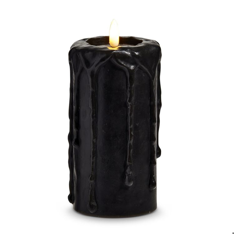 Black Drip Candle, 6"