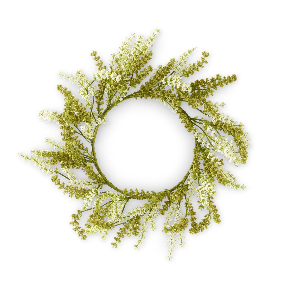 Green & White Berry Candle Ring
