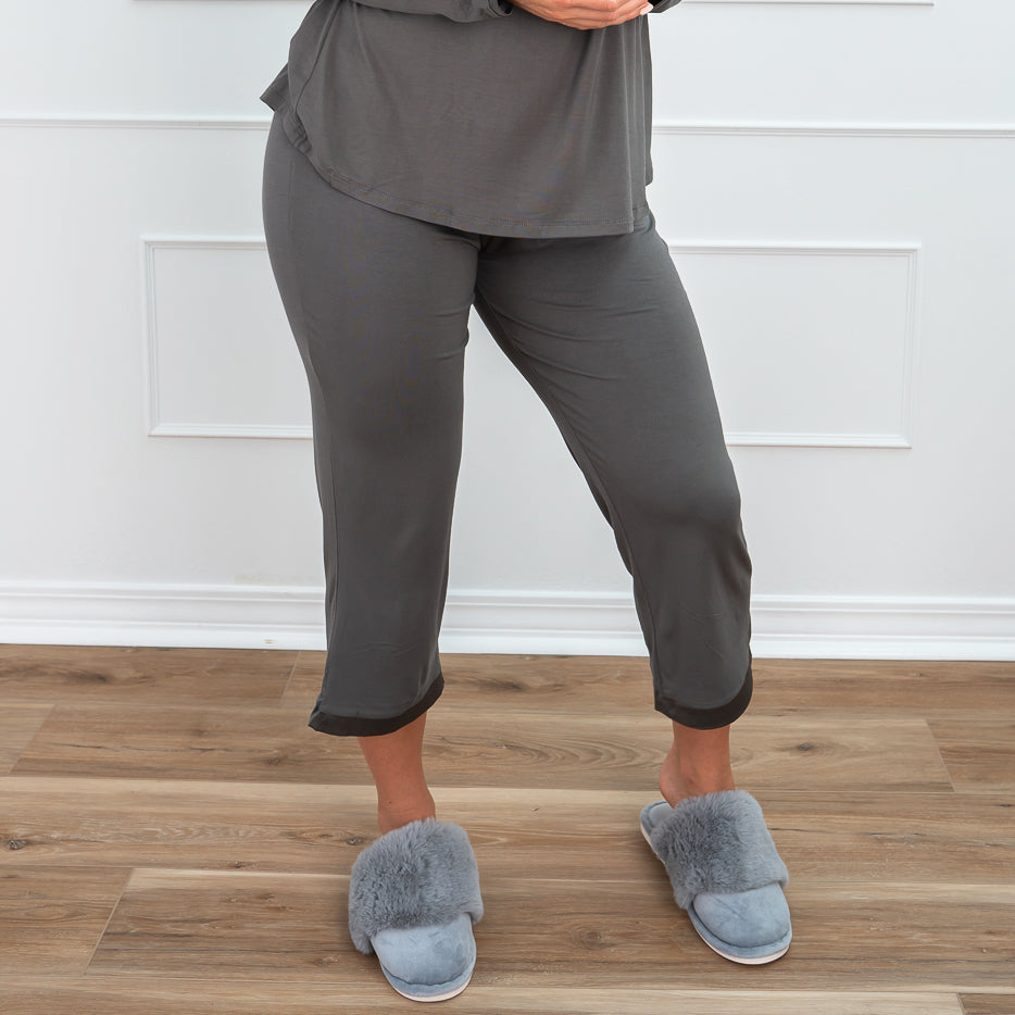 Capri Pajama Pants, Earl Grey