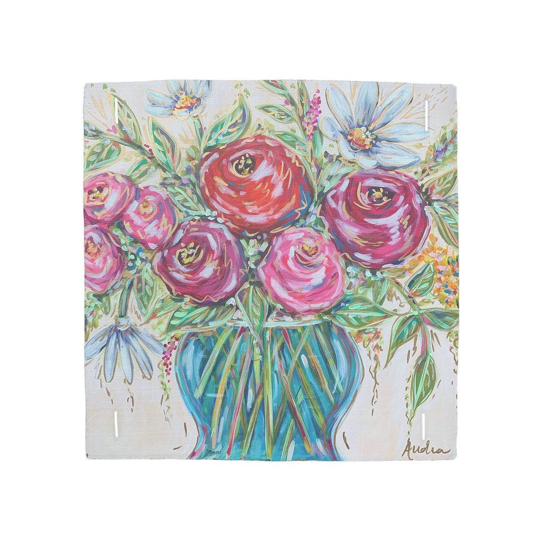 Glass Vase Bouquet Square Pillow Swap