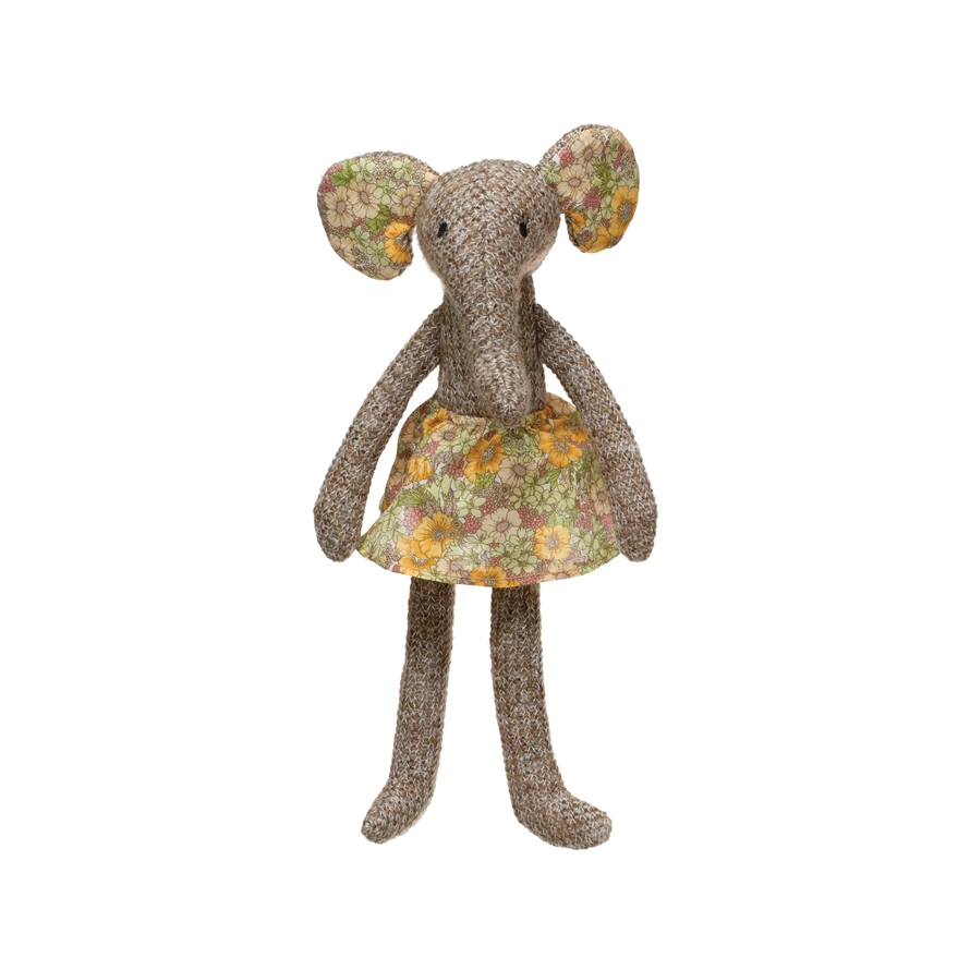 Knitted Elephant w/Skirt