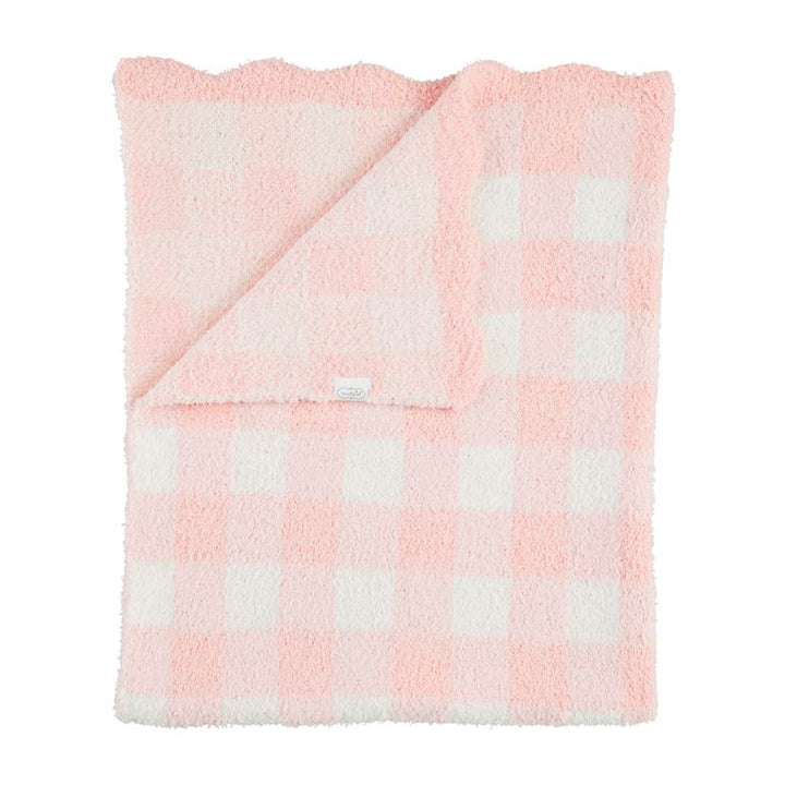 Gingham Scalloped Chenille Blanket