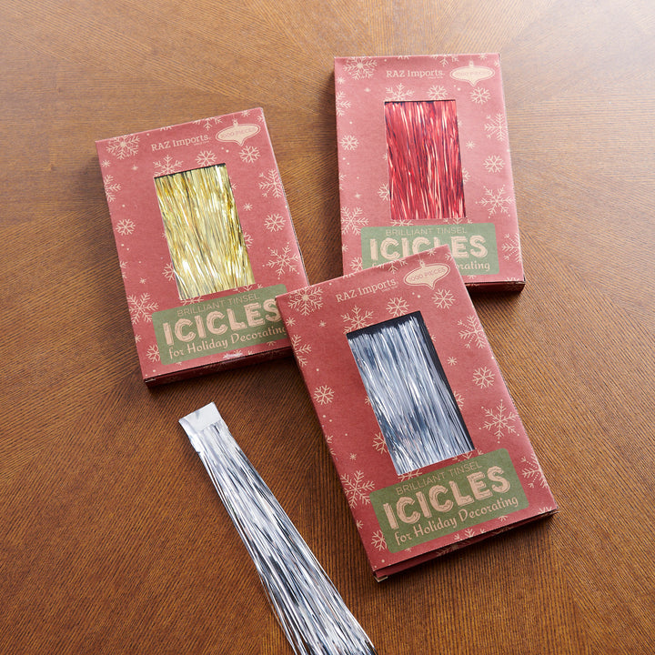 Boxed Silver Tinsel Strands