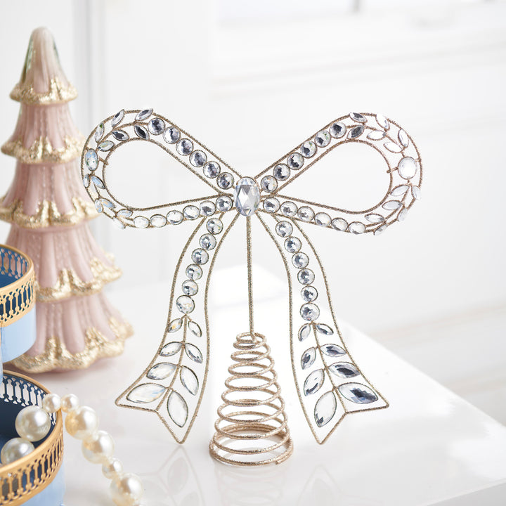 Clear Jeweled Bow Tree Topper
