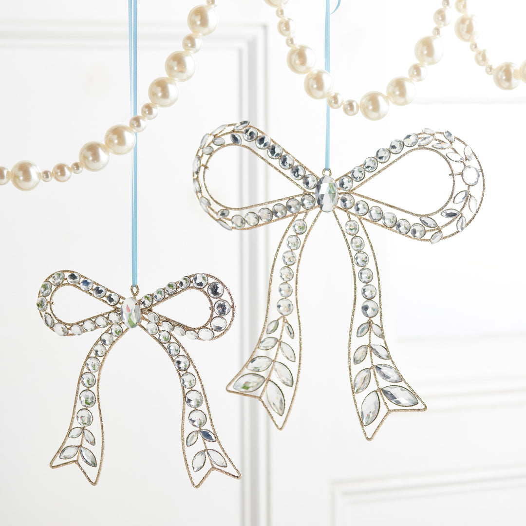 Clear Jeweled Bow Ornament