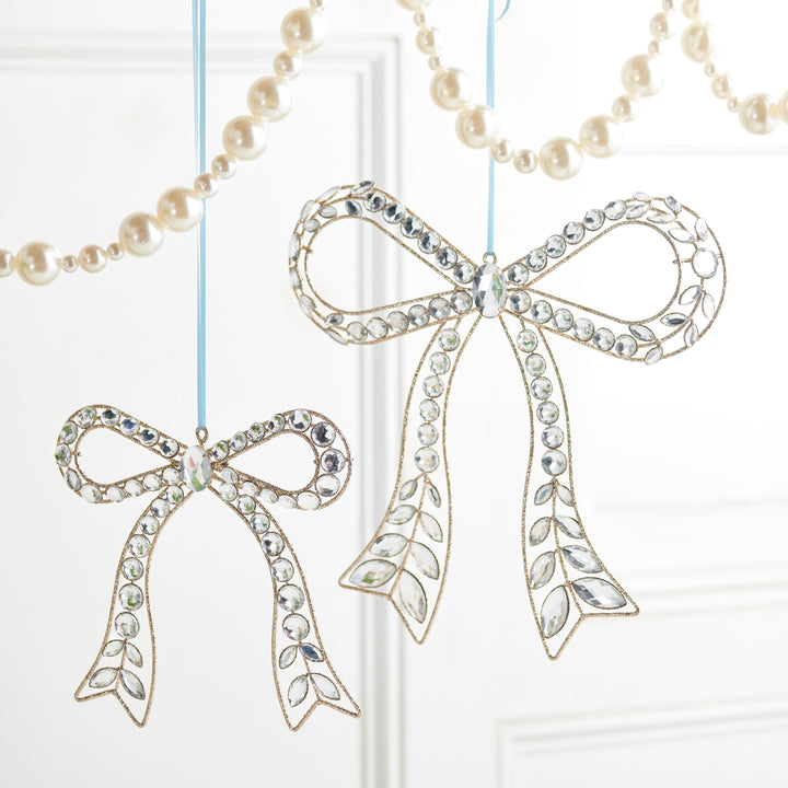 Clear Jeweled Bow Ornament