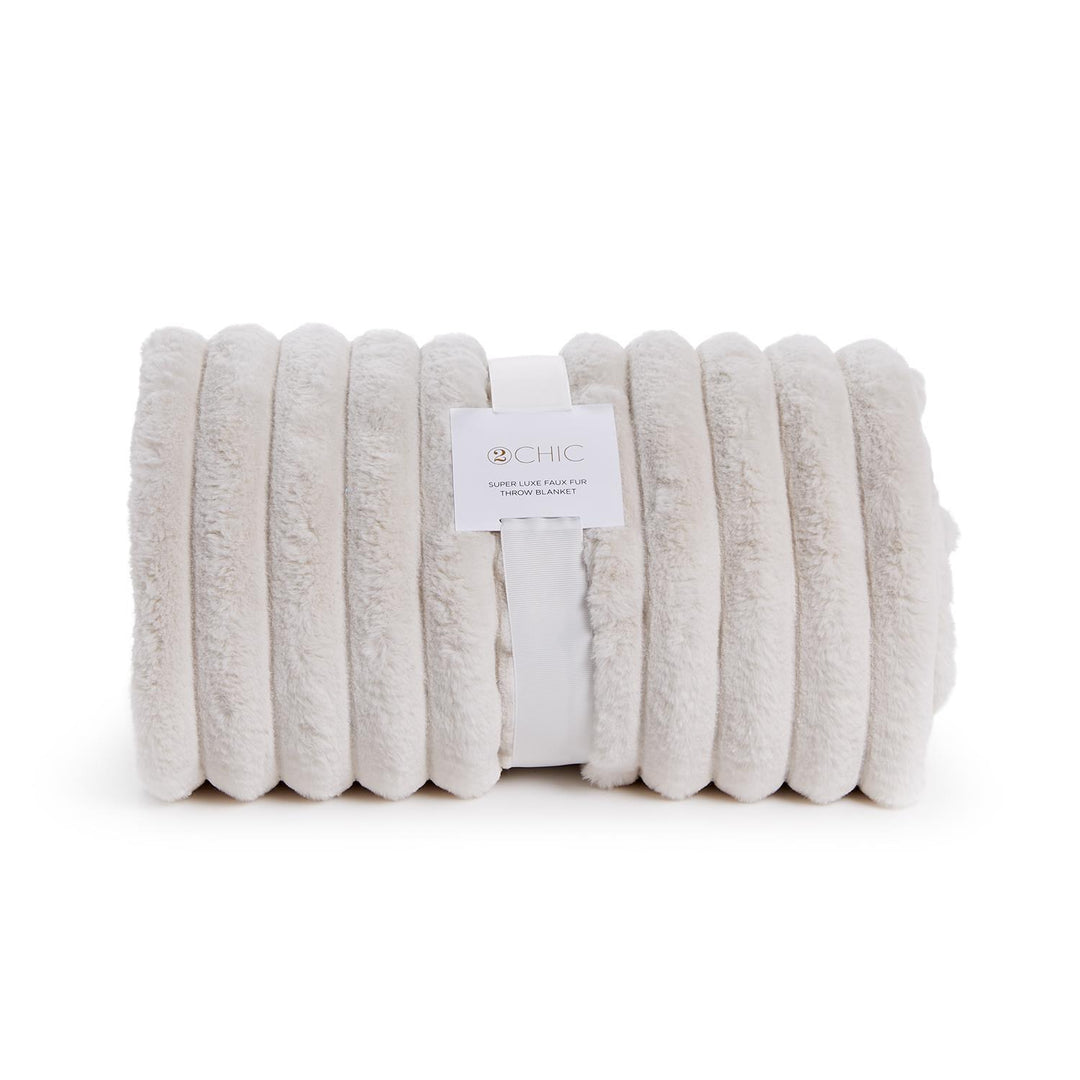 White Faux Fur Throw