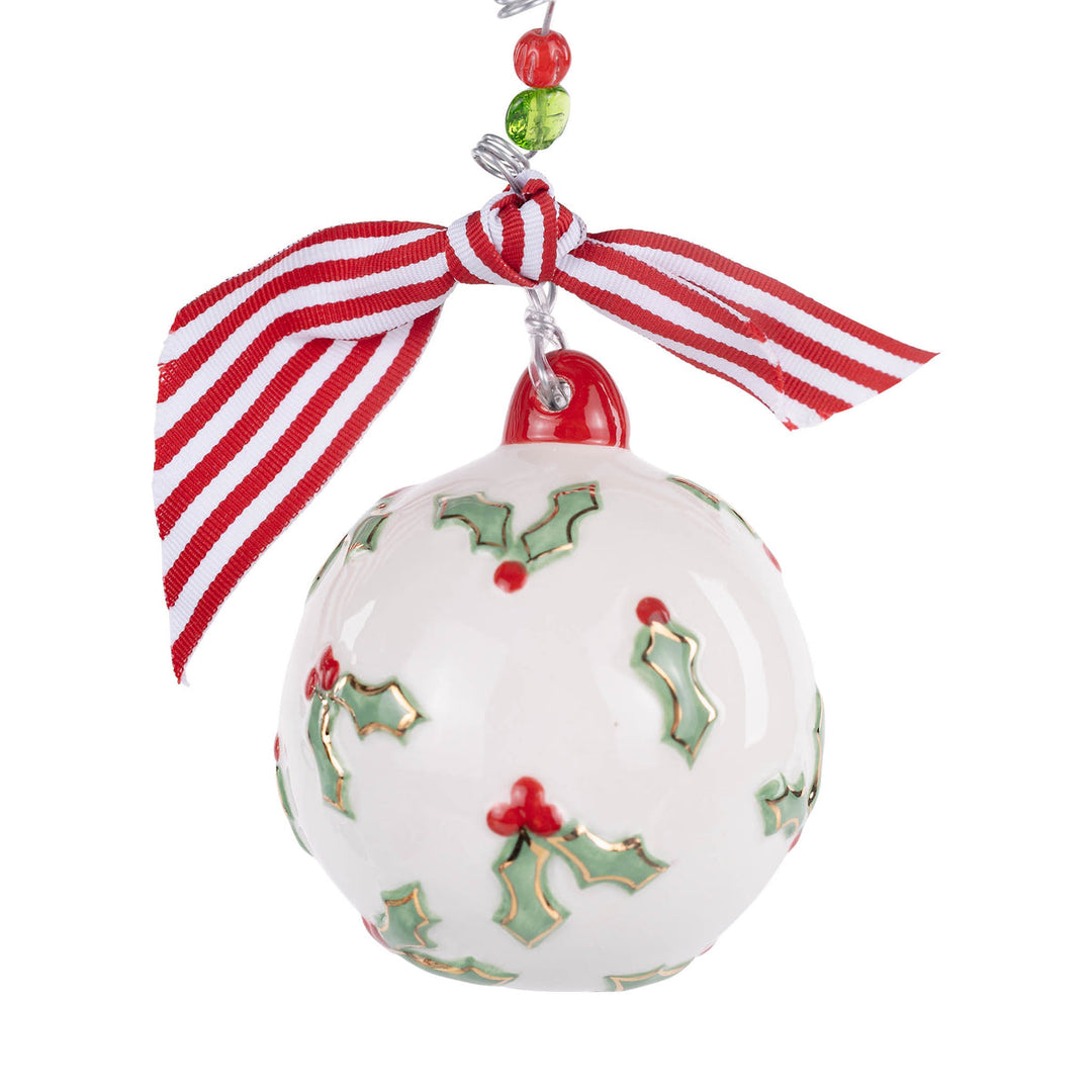 Holly Ball Ornament