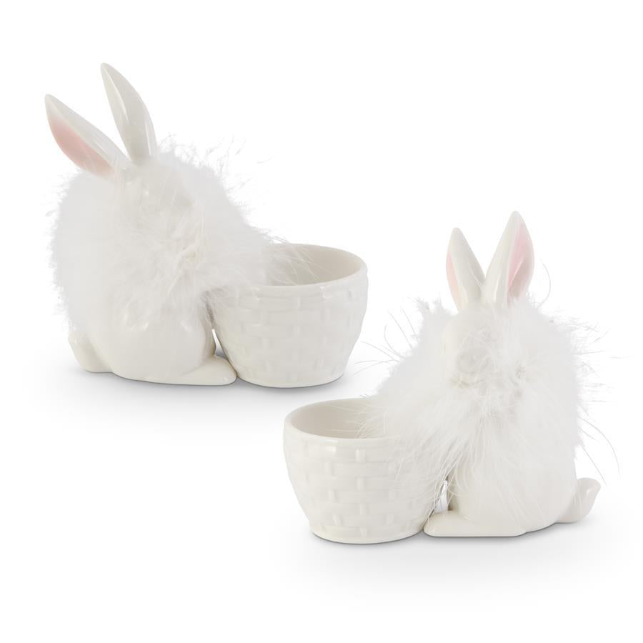 Feathered Bunny w/Basket