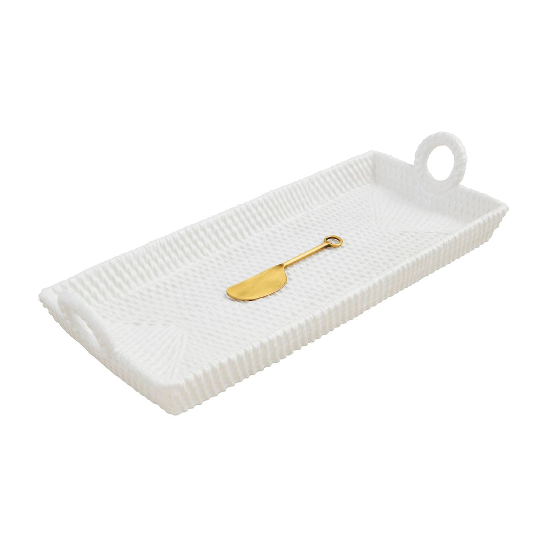 Woven Stoneware Tray Set