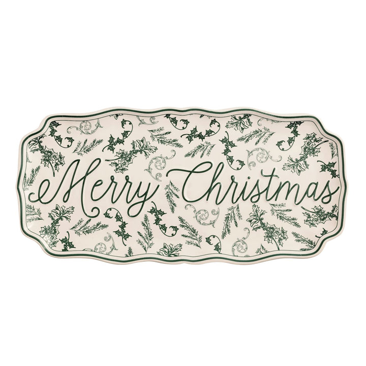 Merry Green Toile Tray