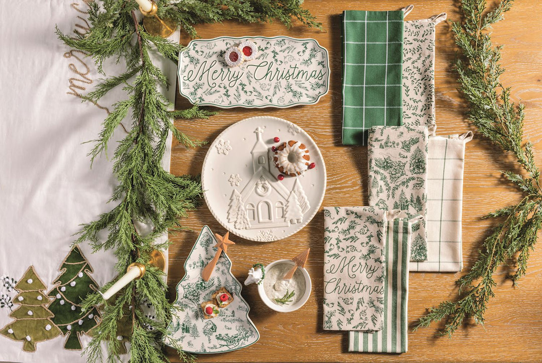 Merry Green Toile Tray