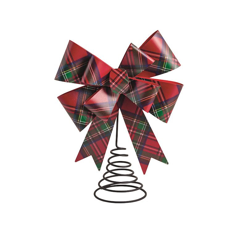 Tartan Tin Bow Tree Topper