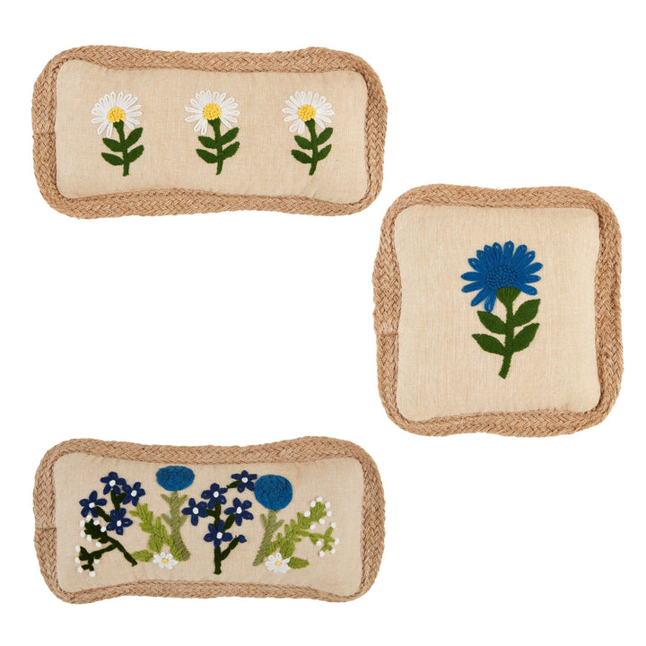 Mini Floral Embroidery Pillow
