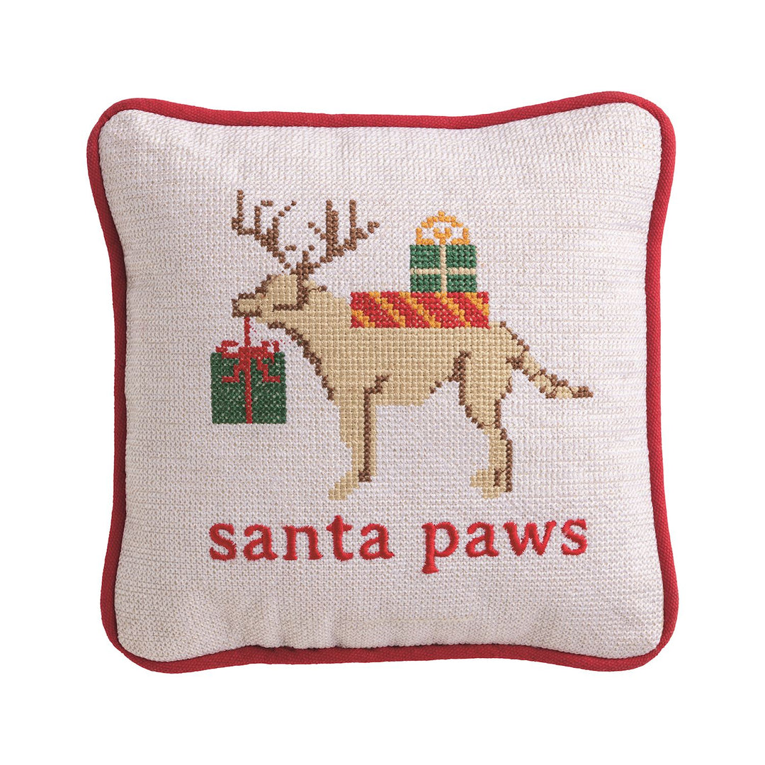 Santa Paws Needle Point Pillow