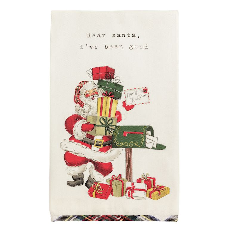 Christmas Tartan Hem Towel