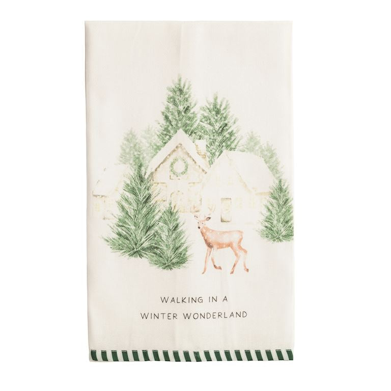 Christmas Stripe Hem Towel