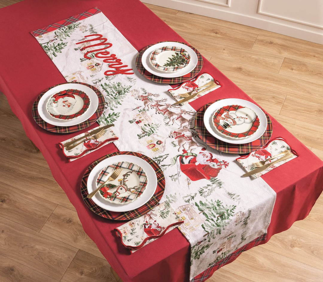 Christmas Scalloped Napkin Set