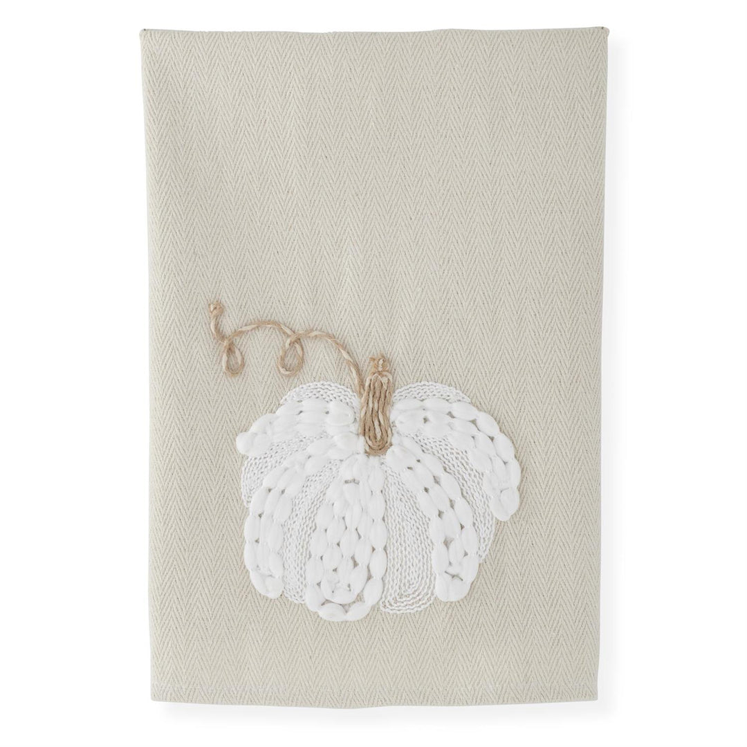 Embroidered Pumpkin Tea Towel