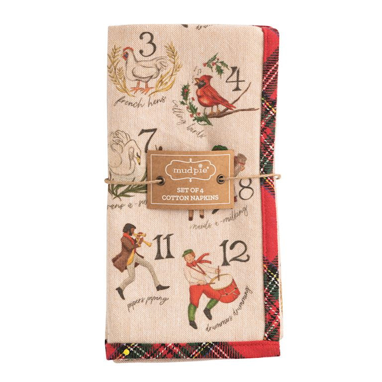 12 Days of Christmas Napkins, Set of 4