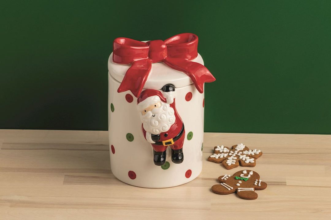 Bow Santa Cookie Jar