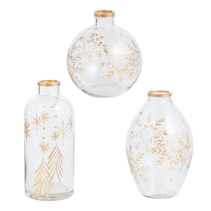 Gold Etched Bud Vase