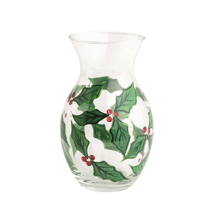 Holly Glass Painted Vase