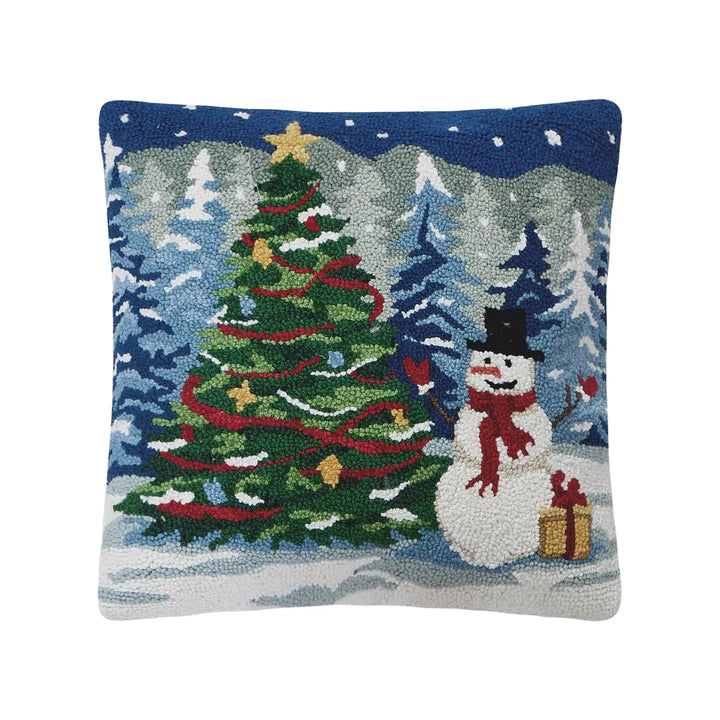 Snowy Tree w/Snowman Hook Pillow